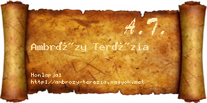 Ambrózy Terézia névjegykártya