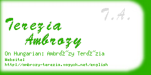 terezia ambrozy business card